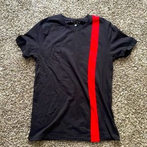 Nice black shirt with the red stripe. Was a gift but never worn.